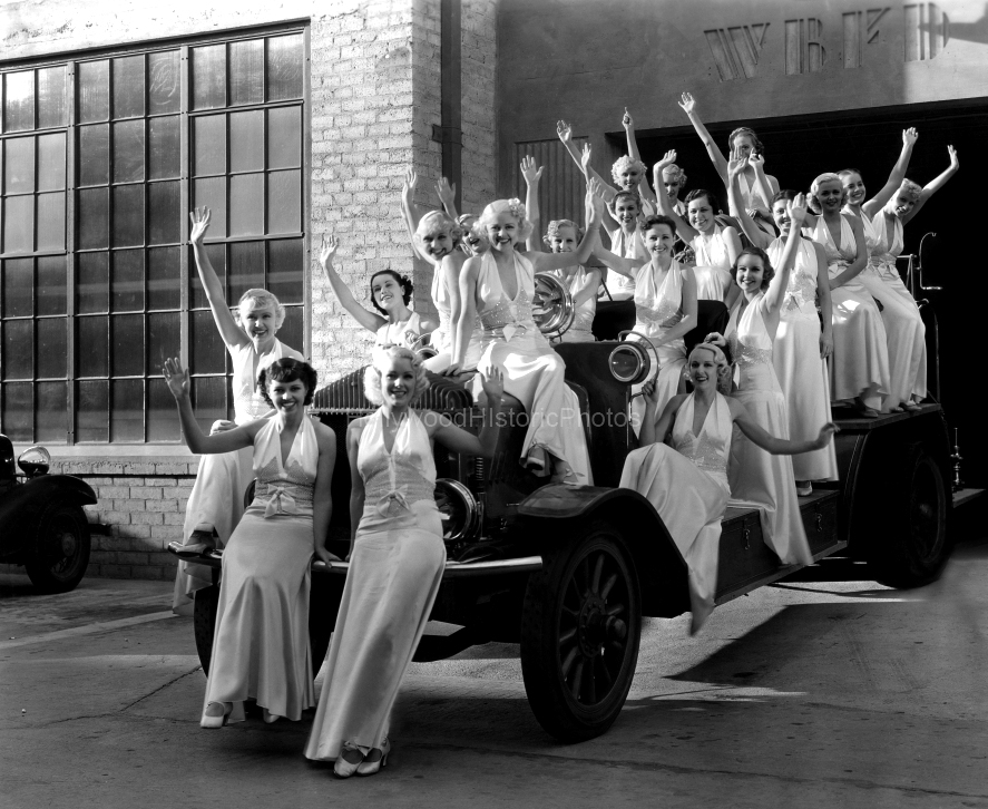 Burbank 1936 Warner Bros. Studios dancers at the studio fire station wm.jpg